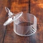 Acrylic Candy Bowl with Geometric Ribbed Design with pointed finial handle