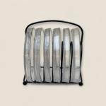 Textured Glass Coasters with Stand (Ripple Design)