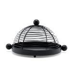 غطاء طعام معدني مع صينية بقبة سلكية حديثة ومقابض كروية