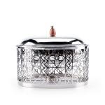 Indian Laser-Cut Oval Warmer with Water and Food Bowls & Candle Holder