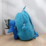 حقيبة ظهر قطيفة بشخصية زرقاء وتصميم لعبة ثلاثية الأبعاد