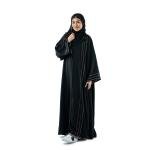 Elegant abaya with contrasting embroidery and shawl
