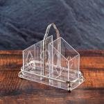 Acrylic spoon holder with metal handle