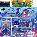 مجموعة أدوات مكتبية للأطفال تحت البحر 8 في 1