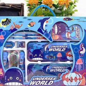 مجموعة أدوات مكتبية للأطفال تحت البحر 8 في 1