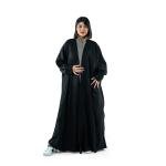 Elegant Flowing Open-Front Abaya with Wide Sleeves