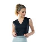 Women's Sleeveless V-Neck Satin Crop Top