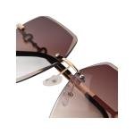 نظارة إنفينيتي بدون إطار بتصميم مربع وعدسات بنية متدرجة