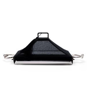 Luxury Indian pastry tray with nail handle Cartier-style, cotton fabric cover