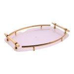 An antique mirror tray with handles