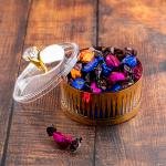 Luxury Acrylic Candy Bowl diamond-cut pattern with a crystal-like lid handle