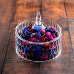 Elegant Crystal Candy Bowl with Decorative Secure-fit Lid