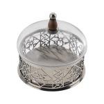 وعاء حلويات مقطوع بالليزر مع غطاء زجاجي