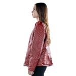 جاكيت من الجلد الصناعي بسحاب أمامي