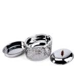 Indian Laser-Cut Oval Warmer with Water and Food Bowls & Candle Holder