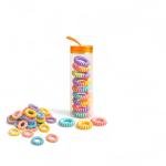 Spiral Coil Hair Tie Set in Storage Bottle