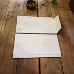 legant White Envelopes with Golden Floral Design