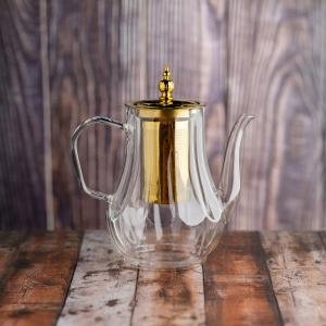 إبريق شاي زجاجي بتصميم مريح 950 مل