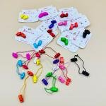 Color Pop Cube Hair Ties Elastic Bright Square Beads