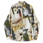 Abstract Expressionist Oversized Satin Shirt