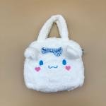 حقيبة يد قطيفة بشكل وجه أرنب مع فيونكة