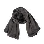 وشاح من القطن والشيفون بحواف مخيطة بدقة - أخضر غامق