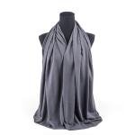 Cotton and Chiffon Scarf with Fine Stitch Edges - Grey