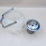 Elegant Textured Glass Teapot with Stainless Steel Lid and Infuser