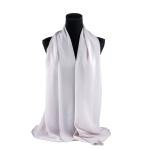 Cotton and Polyester Scarf with Fine Stitch Edges - Off White