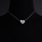 قلادة القلب الفضي الأبدي