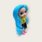 Beauty Fashion Doll – Brown Hair, Striped Top with Denim Overall Dress