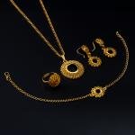طقم مجوهرات فاخر مستوحى من زهرة دوار الشمس بنقوش فيليجري