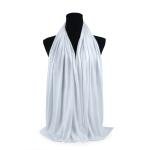 Chiffon and Cotton Scarf with Fine Stitch Edges - Off White