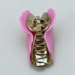 Glossy Petal Claw Clip with Sculpted Crown Top & Gold Grip