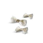 Girl's Elegant Satin Rhinestone Accent Crystal Details Hair Bow Clip