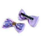 Girl's Heart Print Bow Hair Clip wit Rhinestones
