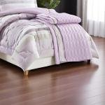 Mora Spain Lavender Loom 7-Piece Comforter Set – Textured Stripe Design & Honeycomb Quilted Throw (Carol)