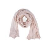 Cotton and Chiffon Scarf with Fine Stitch Edges - Cream