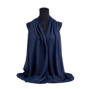 شال شيفون وقطن بحواف خياطة دقيقة - كحلي