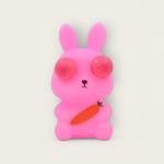 Pink Bunny Squeeze Toy with Carrot Print
