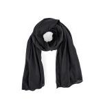Cotton and Chiffon Scarf with Fine Stitch Edges - Black