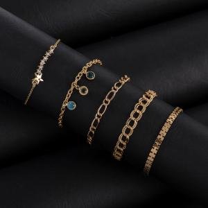 مجموعة أساور مزدوجة الحلقات بتصميم مموج  إكسسوارات أنيقة للنساء