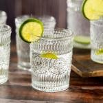 Glass Water Jug Set with Embossed Design - 6 Matching Glasses