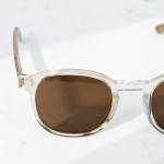 Coastal Crystal Beige Panto Frame Sunglasses