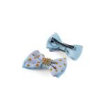 مشبك شعر للبنات على شكل فيونكة منقطة مع أحجار الريان لمسة أنيقة ومرحة