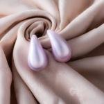 أقراط دمعة اللؤلؤ اليدوية الوردية الباستيلية