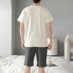 Plus size slight stretch cotton letter embroidery shorts