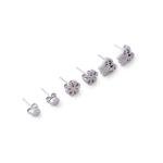 طقم أقراط ندفة الثلج، قلب الفراشة والدبوس البسيط