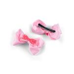 Girl's Charming Grosgrai Bow Hair Clip with Polka-Dot Bow Embellishments