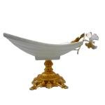 Decorative Ceramic Fruit Bowl with Golden Butterfly Stand